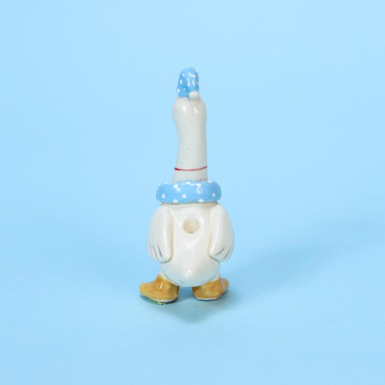 Handgemachte blaue Schlafmütze Gänse Kuchen Topper Keramik Geburtstag Kerzenhalter Tier Figur Party Dekoration