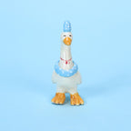 Handgemachte blaue Schlafmütze Gänse Kuchen Topper Keramik Geburtstag Kerzenhalter Tier Figur Party Dekoration