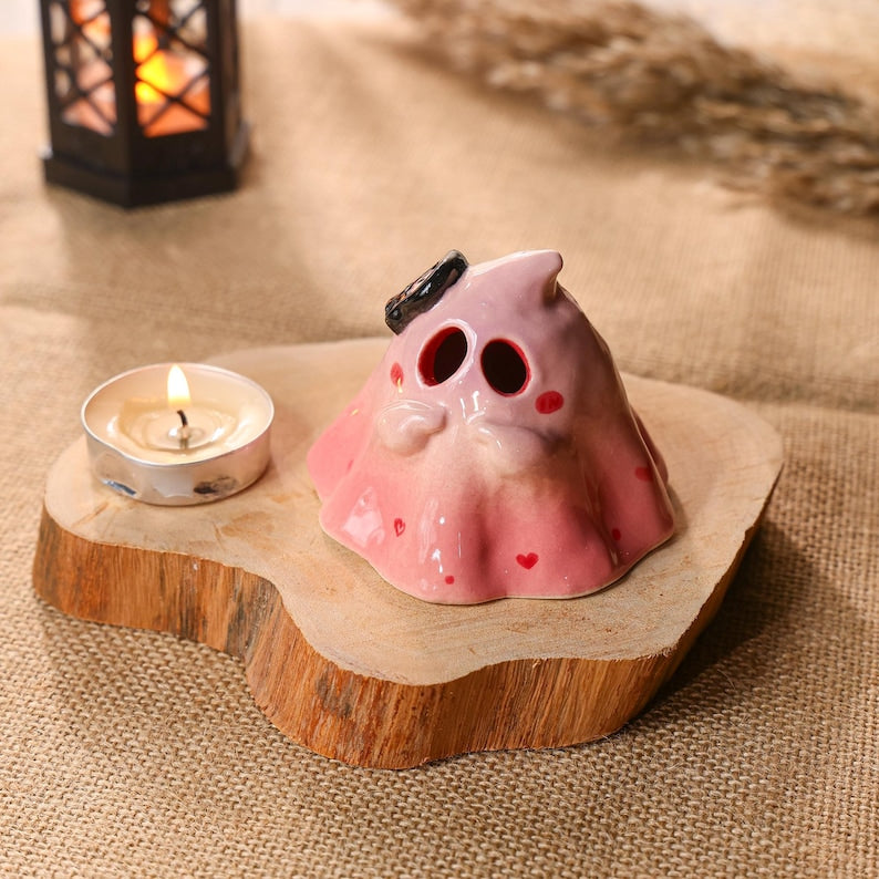 Keramik Geist Räucherstäbchen Halter Handgemachte Miniatur Halloween Teelichthalter