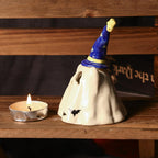Handgefertigter Zaubererhut Geist Räucherstäbchenhalter Kerzenhalter Teelichthalter Halloween Dekoration Miniatur Keramik