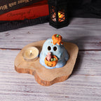 Niedliche Halloween Geist Kerzenhalter Handgemachte Keramik Kürbis Candy Korb Spooky Tisch Dekoration