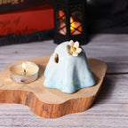 Handgefertigte Halloween Keramik Geister Figur Kerzenhalter Niedliches Gruseliges Teelicht Dekor Sternen Design Aromatherapie Geschenk