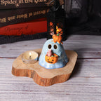 Niedliche Halloween Geist Kerzenhalter Handgemachte Keramik Kürbis Candy Korb Spooky Tisch Dekoration