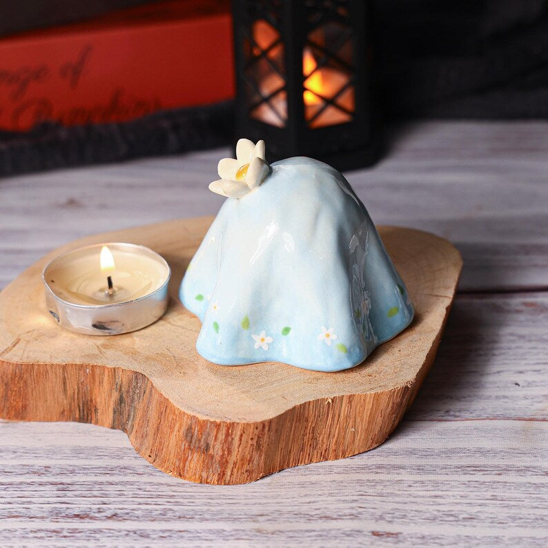 Handgefertigte Halloween Keramik Geister Figur Kerzenhalter Niedliches Gruseliges Teelicht Dekor Sternen Design Aromatherapie Geschenk