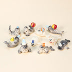 Handgefertigte Keramik Siegel Dekoration - bunte Kugel Ornament für Kuchen Topper Partyhut Kerzenhalter