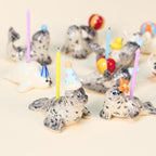 Handgefertigte Keramik Siegel Dekoration - bunte Kugel Ornament für Kuchen Topper Partyhut Kerzenhalter