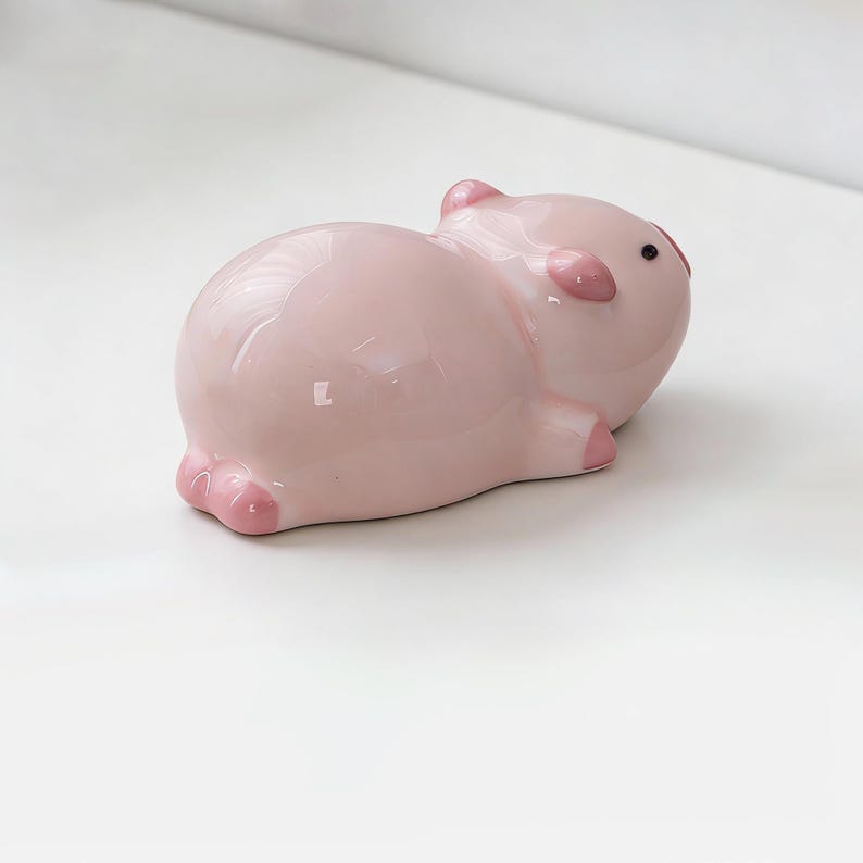 Handgemachter Keramik Capybara Stiftehalter, Essstäbchen Halter, Schreibtisch Organizer, Capybara Figur, Rosa oder Dunkelbraun