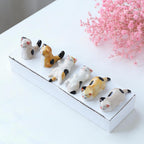 Keramik Pinsel Rest, Katze Essstäbchen Halter, Handgemachter Ton Schreibtisch Organizer, Kitty Figur
