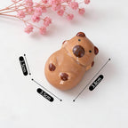 Handgemachter Keramik Capybara Stiftehalter, Essstäbchen Halter, Schreibtisch Organizer, Capybara Figur, Rosa oder Dunkelbraun