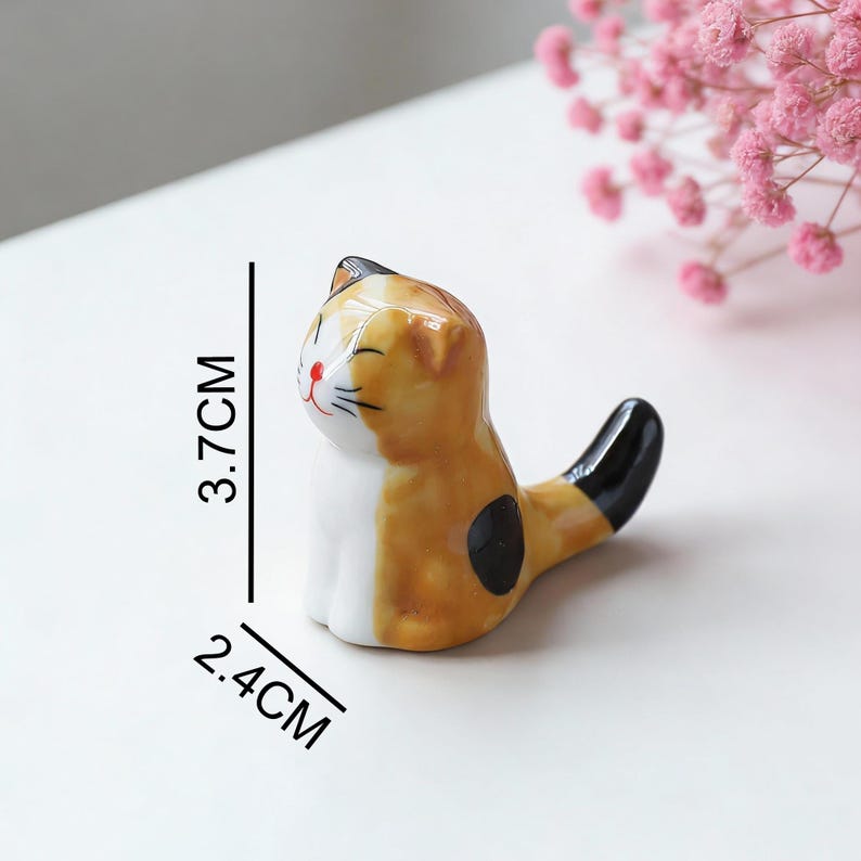 Keramik Pinsel Rest, Katze Essstäbchen Halter, Handgemachter Ton Schreibtisch Organizer, Kitty Figur