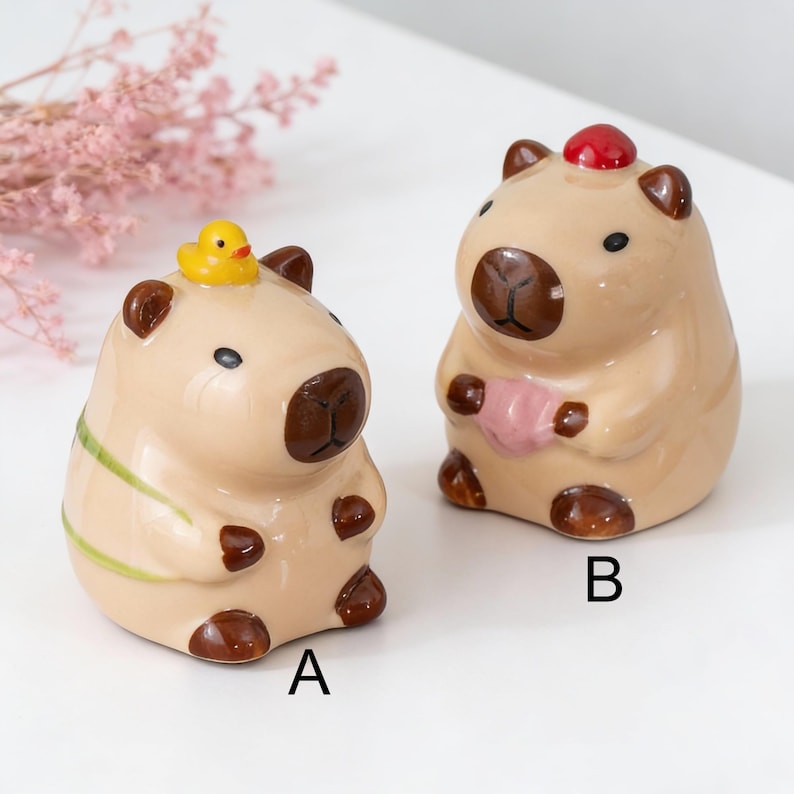 Keramik Capybara Figur, Schreibtisch Dekor, Geschenk Ornament, zwei Stile