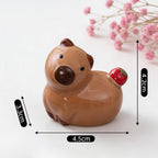 Handgemachter Keramik Capybara Stiftehalter, Essstäbchen Halter, Schreibtisch Organizer, Capybara Figur, Rosa oder Dunkelbraun