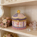 Karussell Pferd Ring Box - Pastell Keramik Schmuckschatulle mit Ringhalter