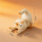 Keramik Stretching Cat Phone Stand, Kawaii Kätzchen Figur, Ästhetischer Tier Smartphone Halter