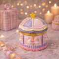 Karussell Pferd Ring Box - Pastell Keramik Schmuckschatulle mit Ringhalter