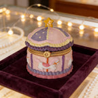 Karussell Pferd Ring Box - Pastell Keramik Schmuckschatulle mit Ringhalter