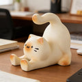 Keramik Stretching Cat Phone Stand, Kawaii Kätzchen Figur, Ästhetischer Tier Smartphone Halter