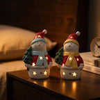 Keramik Schneemann Nachtlicht, Mini Weihnachten Schreibtischleuchte, LED, LR44