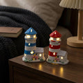 Keramik Leuchtturm Nachtlicht LED, Küstendekor, Nautische Schlafzimmer Dekor, Tischleuchte
