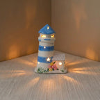 Keramik Leuchtturm Nachtlicht LED, Küstendekor, Nautische Schlafzimmer Dekor, Tischleuchte