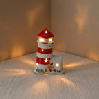 Keramik Leuchtturm Nachtlicht LED, Küstendekor, Nautische Schlafzimmer Dekor, Tischleuchte